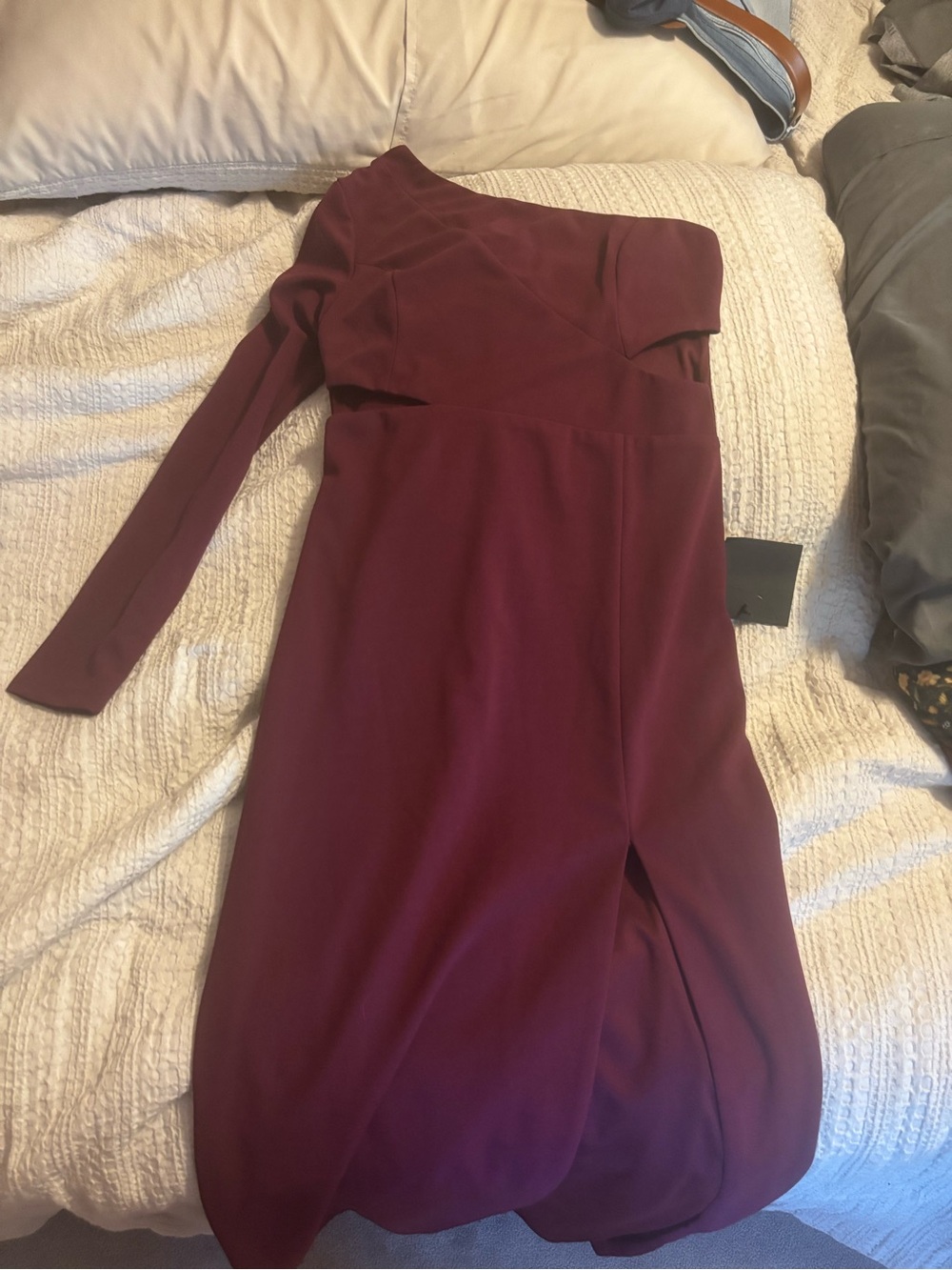 NWT Lulus One-Shoulder Burgundy Women’s Dress